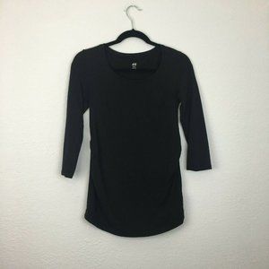 H&M Mama Black Shirt 3/4 Sleeves Size Small